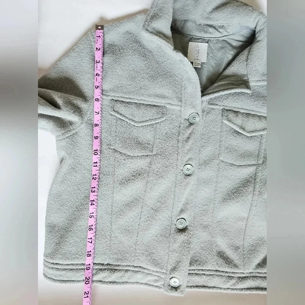 Joie Size XL cropped boxy shacket Sage green button up jacket - Picture 10 of 10